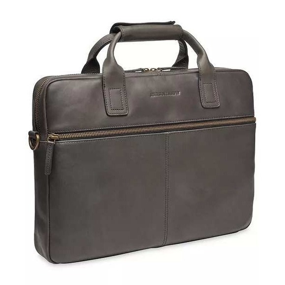 Johnston & Murphy Briefcase Mens Leather Laptop Business Bag Black‎ OS